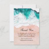 ブルーシーウェーブズビーチテーマブライダルシャワー サンキューカード (正面)