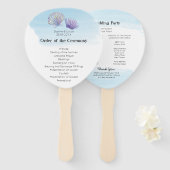 ブルーシーウォーターカラーテーマ結婚式 プログラム ハンドファン (正面&裏面)