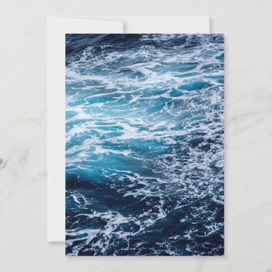 ブルーシーエレガントウェーブスサマービーチ結婚式 招待状 (裏面)