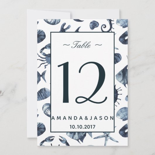 ブルーシーオース | 海事 結婚式テーブルカード 招待状 (裏面)