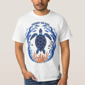ブルーシーガメ海洋保護Tシャツ Tシャツ