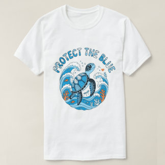 ブルーシーガメ海洋保護Tシャツ Tシャツ