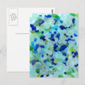 ブルーシーガラスビーチガラスアート写真おもしろいポストカード ポストカード (正面/裏面)