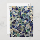 ブルーシーガラスビーチガラスアート写真おもしろいポストカード ポストカード (正面/裏面)