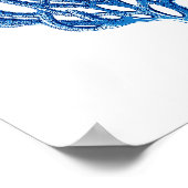 ブルーシーコーラルプリント#1ビーチウォールアート ポスター (角)