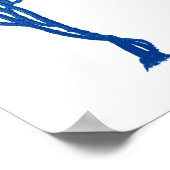 ブルーシーコーラルプリント#3ビーチアートデコール ポスター (角)