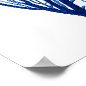 ブルーシーコーラルプリント# 7ビーチウォールデコール ポスター (角)