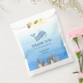 ブルーシーコーラルリーフキュートホエールホテル誕生日サンキュー フェイバーバッグ (封をした状態)