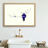 ブルーシーサイドシェルアートアイボリーコラージジャパンディ ポスター