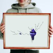 ブルーシーサイドシェルアートアイボリーコラージジャパンディ ポスター