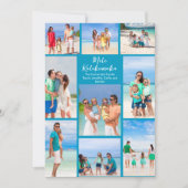 ブルーシーサイドファミリーフォトコラージュビーチクリスマス シーズンカード (正面)