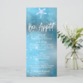 ブルーシーサマーボンアペティ結婚のフラットメニューカード メニュー (スタンド正面)