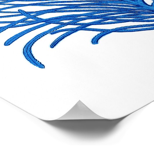 "ブルーシーサンゴプリント# 8ホームデコールポスター ポスター (角)