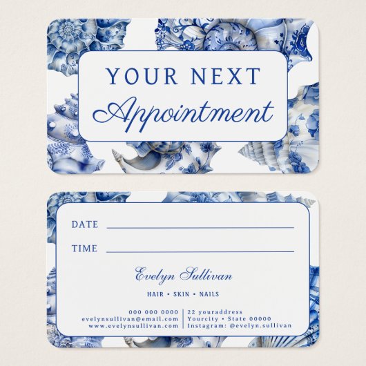 ブルーシーシェルアポイントメントカード (正面&裏面)
