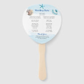 ブルーシーシェルウォーターカラーテーマ結婚式 プログラム ハンドファン (裏面)