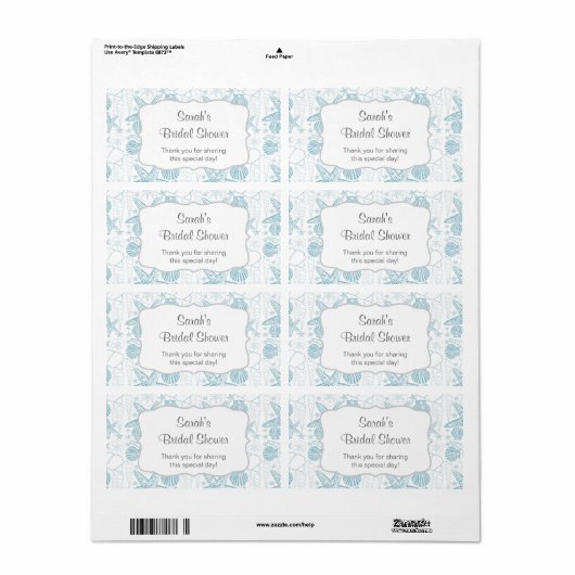 ブルーシーシェルウォーターボトルラカスタマイズベルだ! ラベル (フルシート)