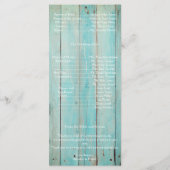 ブルーシーシェルオンウッドビーチ結婚式プログラム プログラム (裏面)