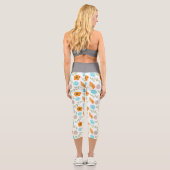 ブルーシーシェルズシーカタツムリオレンジフラワー カプリレギンス (裏面)