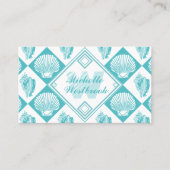 ブルーシーシェルダイヤモンド航海のビーチモノグラム 名刺 (正面)