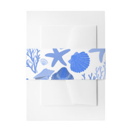 ブルーシーシェルパタかわいらしーンシェルビーチィカスタムー 招待状ベリーバンド