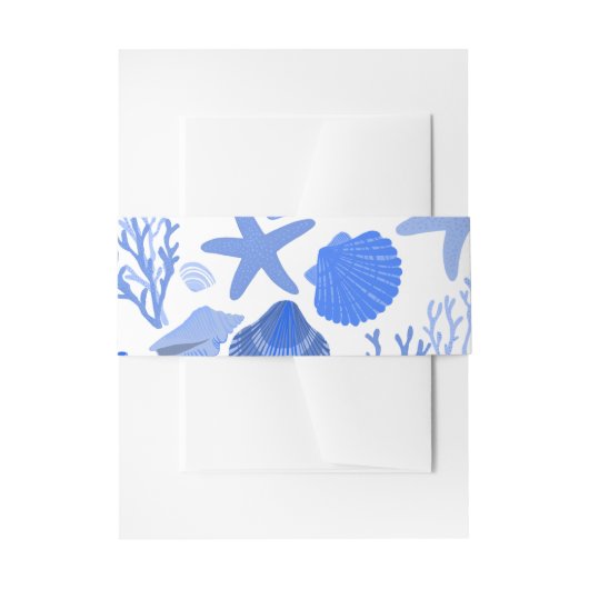 ブルーシーシェルパタかわいらしーンシェルビーチィカスタムー 招待状ベリーバンド (正面例)