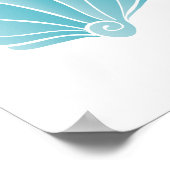 ブルーシーシェルビーチアートプリント ポスター (角)