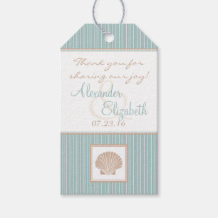 ブルーシーシェルビーチ結婚式ゲストフリット ギフトタグ