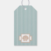 ブルーシーシェルビーチ結婚式ゲストフリット ギフトタグ (裏面)