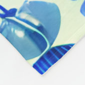 ブルーシーシェル海パターン フリースブランケット (角)