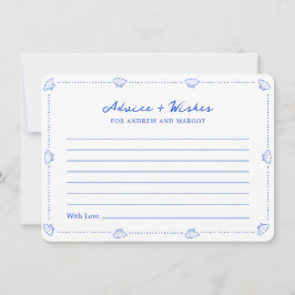 ブルーシーシェル結婚沿岸のアドバイスと願い ノートカード