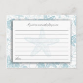ブルーシーシェル赤ちゃんシャワーアドバイスとウィッシュカード アドバイスカード (裏面)