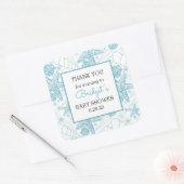 ブルーシーシェル赤ちゃんシャワー感謝していお気に入り スクエアシール (封筒)