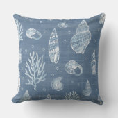 ブルーシーシェル&コーラル装飾用クッション クッション (正面)