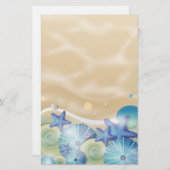 ブルーシーシェル&スターフィッシュ 便箋 (正面/裏面)