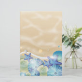 ブルーシーシェル&スターフィッシュ 便箋 (スタンド正面)