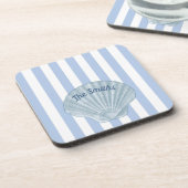 ブルーシーシェル&ストライプ コースター (左側)