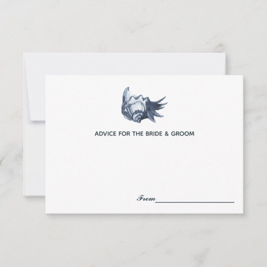 ブルーシーシェル | 結婚式 結婚アドバイスカード 招待状 (正面)