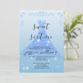 ブルーシーシンボールガウン&スワーズスウィート16誕生日 招待状 (スタンド正面)