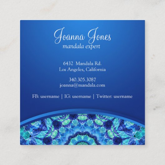 ブルーシージュエルマンダラ スクエア名刺 (裏面)