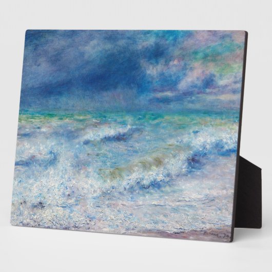 ブルーシースケープバイルノアール印象派絵画の フォトプラーク (側面)