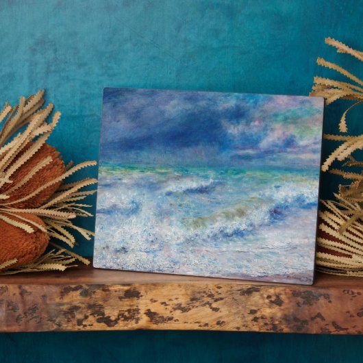 ブルーシースケープバイルノアール印象派絵画の フォトプラーク (側面)