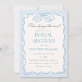 ブルーシーズは結び目レースブライダルシャワー 招待状 (正面)