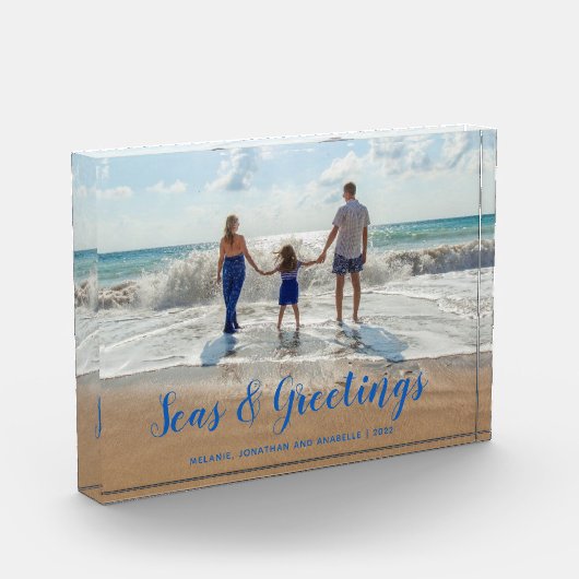 ブルーシーズアンドグリーティングビーチクリスマス フォトブロック (左)