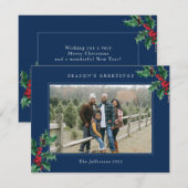 ブルーシーズンのグリーティングスクリスマスカスタム写真 シーズンカード (正面/裏面)