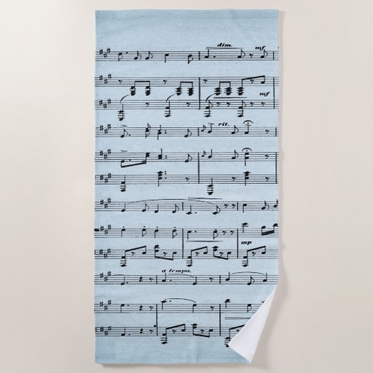 ブルーシートミュージック ビーチタオル (正面)