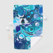 ブルーシーバブルズ抽象芸術アート ゴルフタオル (インサイチュ)