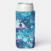ブルーシーバブルズ抽象芸術アート スリム缶クーラー (Seltzer裏面)