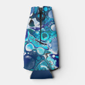 ブルーシーパーソナライズされたバブル抽象芸術アート ボトルクーラー (裏面)