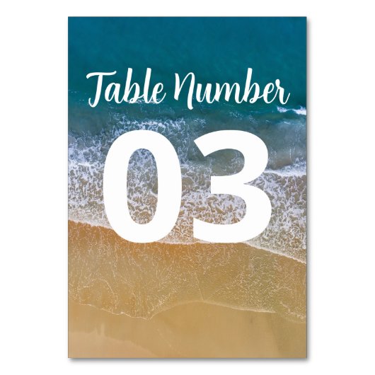 ブルーシービーチ結婚式 テーブルナンバー (正面)