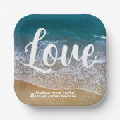 ブルーシービーチ結婚式 ペーパープレート (正面)